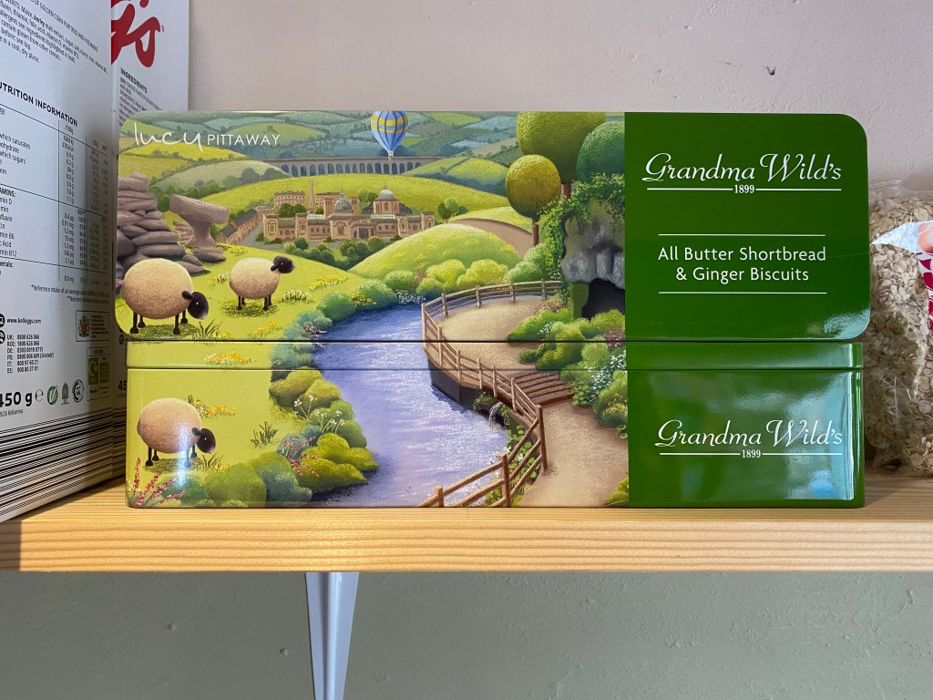 Lucy Pittaway designed biscuit tin